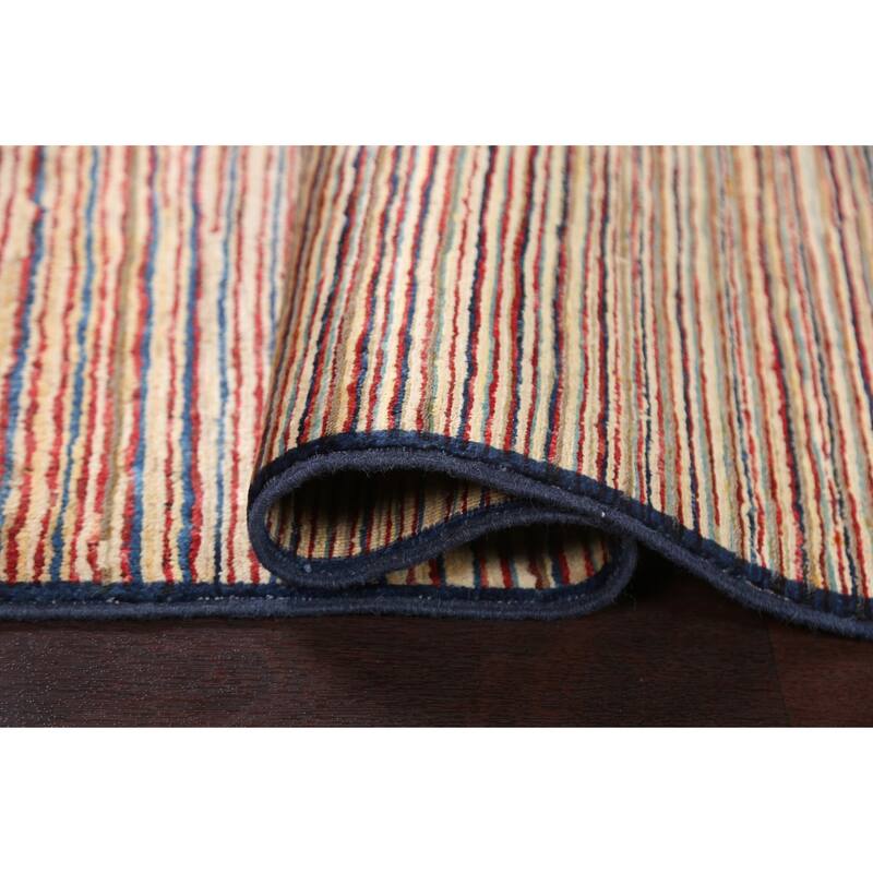 Modern Striped Gabbeh Kashkoli Oriental Wool Area Rug Handmade Carpet - 2'9" x 3'10"