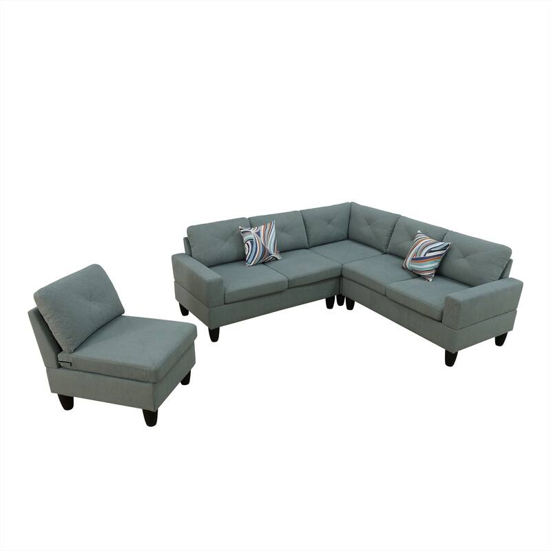 Contemporary 4-Piece L-Shaped Sectional Sofa Set