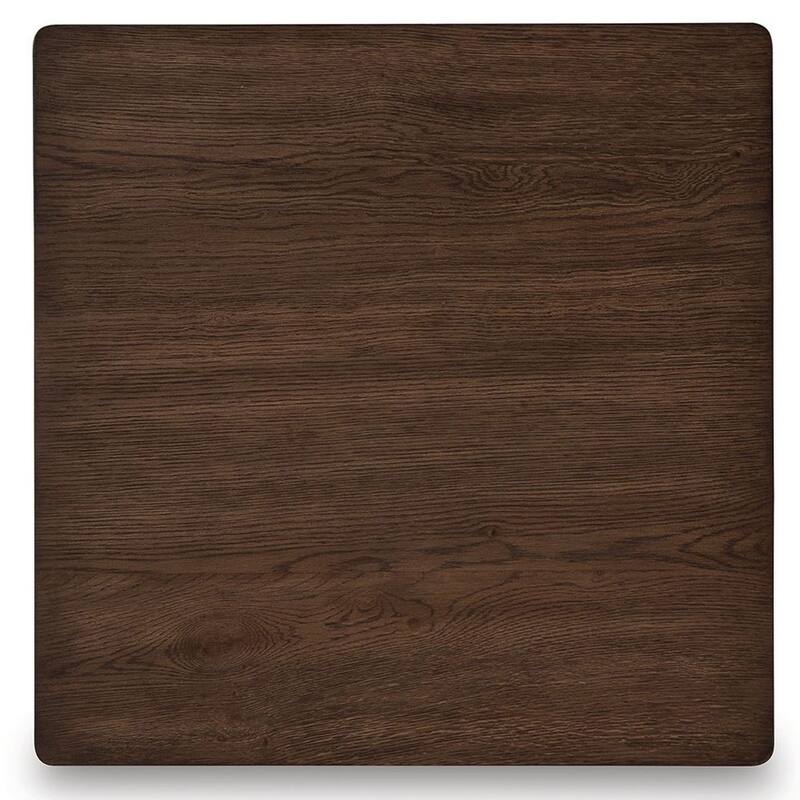Reem Side End Table, Square Geometric Hourglass, 28 Inch Dark Brown