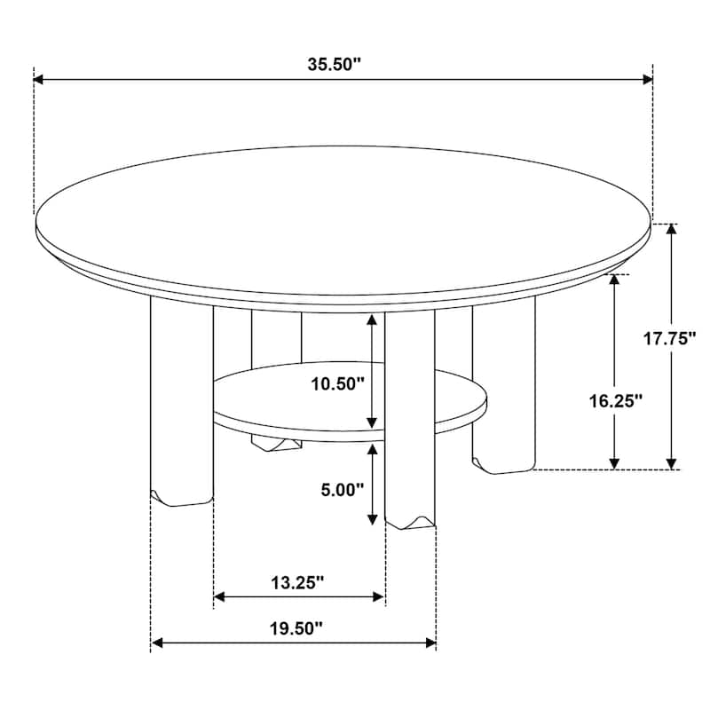 Ottowa 35-inch Round Wood Cocktail Coffee Table