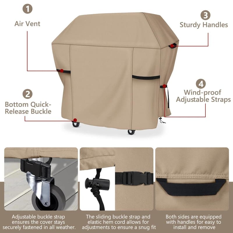Heavy-Duty Outdoor BBQ Grill Cover - Waterproof, UV-Resistant & Tear-Proof with All-Weather Protection & Secure Fit