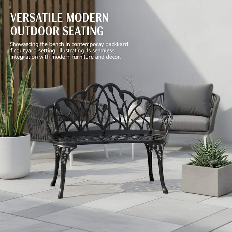 Sleek Aluminum Outdoor Loveseat for Modern Patios