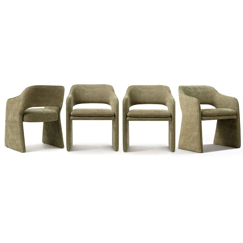 19" Seat Height Upholstered Fabric Dining Armchair (Set of 4)