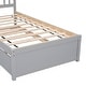 preview thumbnail 5 of 7, Twin Size Platform Bed with Trundle Bed, Wooden Twin Bed Frame with Headboard and Solid Wood Slats Support for Kids,Teen,Adult