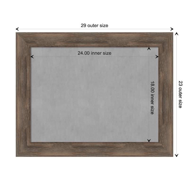 Amanti Art Hardwood Mocha Framed Magnetic Board - Board Size 24x18