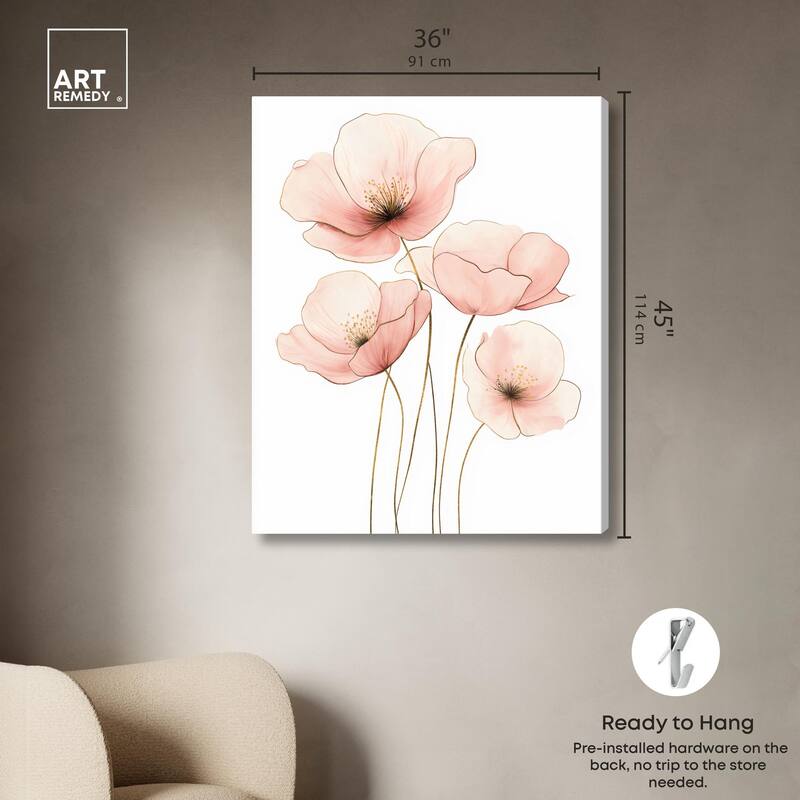 Pink Petal light Canvas by Art Remedy, Gallery Wrapped