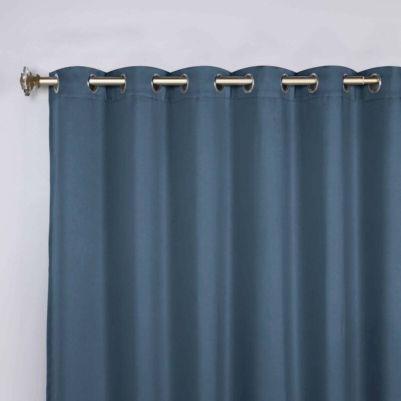 Superior Solid Machine Washable Room Darkening Grommet Blackout Curtains, Set of 2