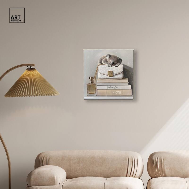 Koala on Fashion Books Canvas by Art Remedy