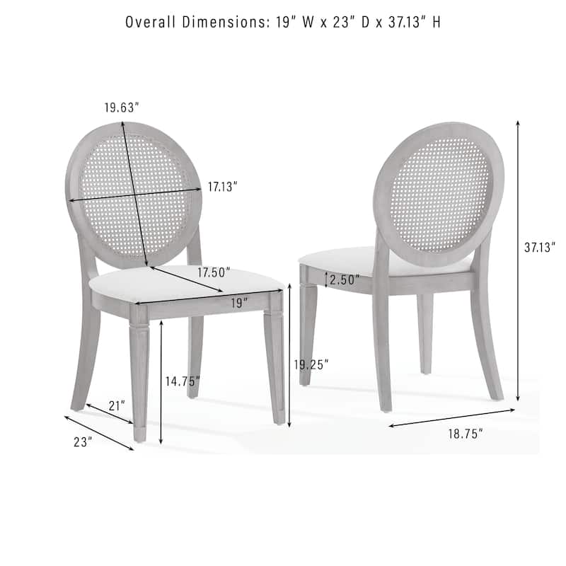 Crosley Katia 4-Piece Upholstered Cane-Back Dining Chair Set