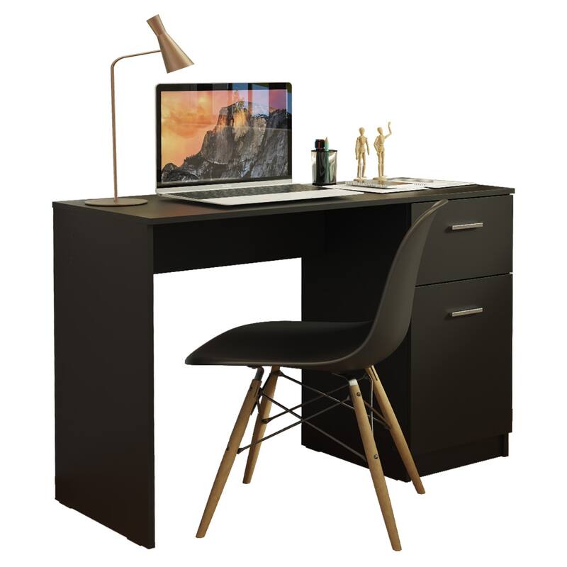 Madesa Compact Computer Desk Study Table for Small Spaces 43 In Student Laptop PC Storage and Drawer - White