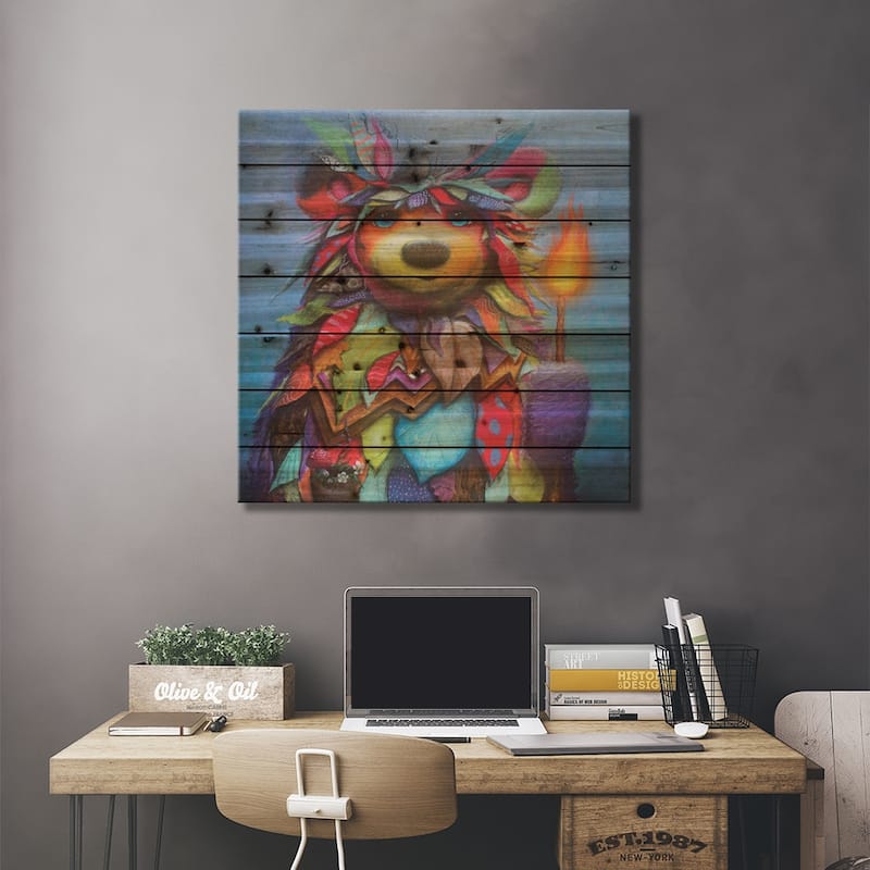 Guardian Print On Wood by Scott Mills - Multi-Color