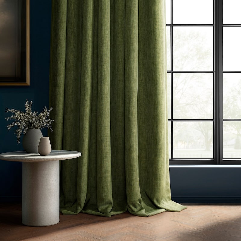 Exclusive Fabrics Faux Linen Extra Wide Room Darkening Curtains (1 Panel)