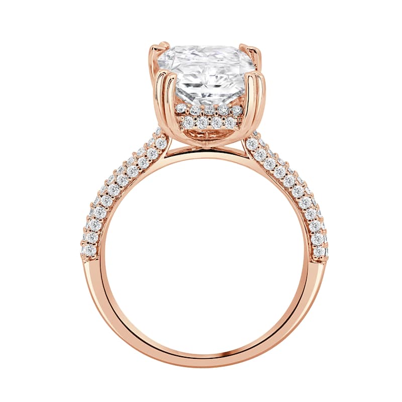 Auriya 14k Gold 4 1/2ctw Lab grown Radiant Vintage Hidden Halo Diamond Engagement Ring (F-G VS)
