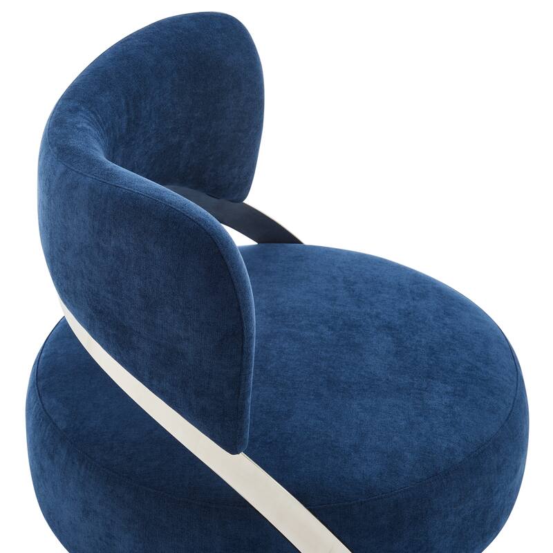 Aura Modern Blue and Chrome Accent Chair