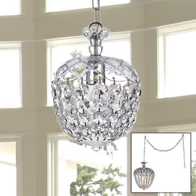 Miriam 8-inch Chrome Swag Lamp 1-light Crystal