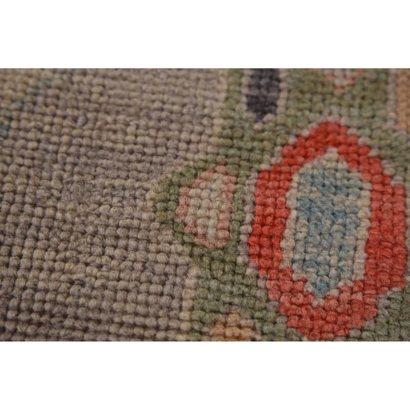 Hand Knotted Oriental 100% Wool Carpet Transitional All-Over Purples Oushak Area Rug - 12' 9'' X 8' 11''