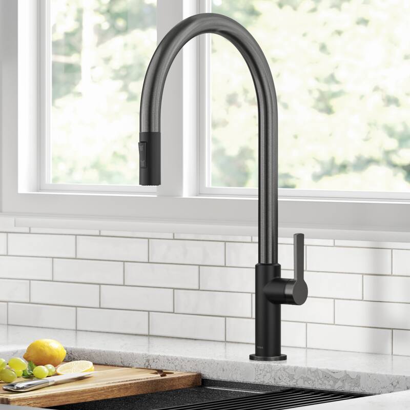 Kraus Oletto 1.8 GPM High Arc Single Handle Pull Down Kitchen Faucet - Spot Free Stainless Steel