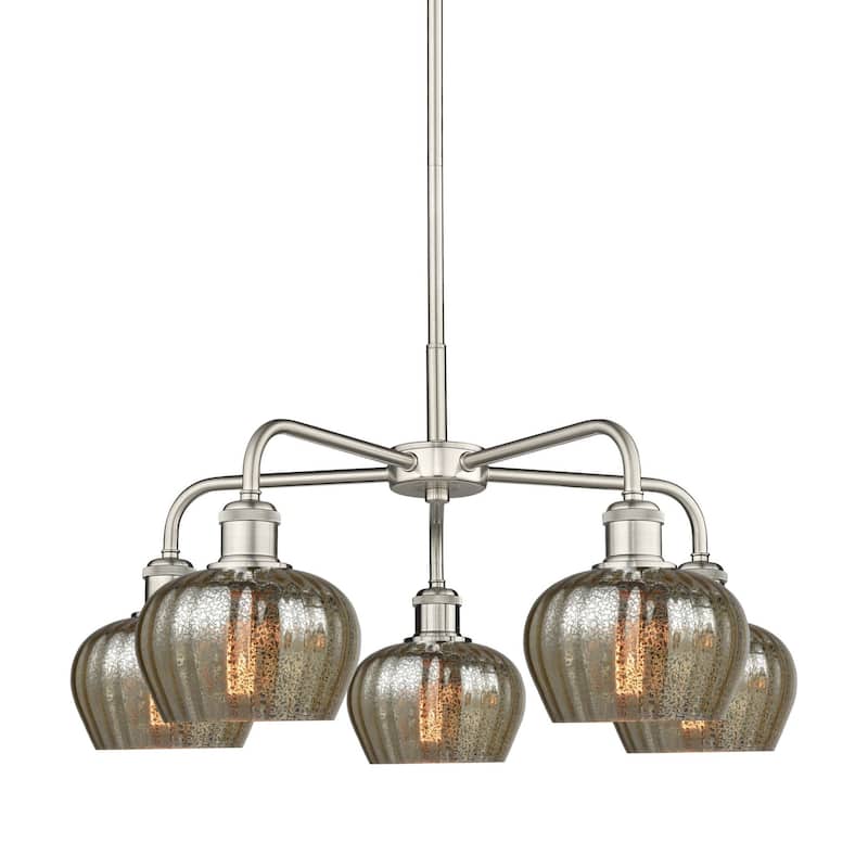 Innovations Lighting 516-5CR-14-25 Fenton Chandelier Fenton 5 Light - Satin Nickel / Mercury