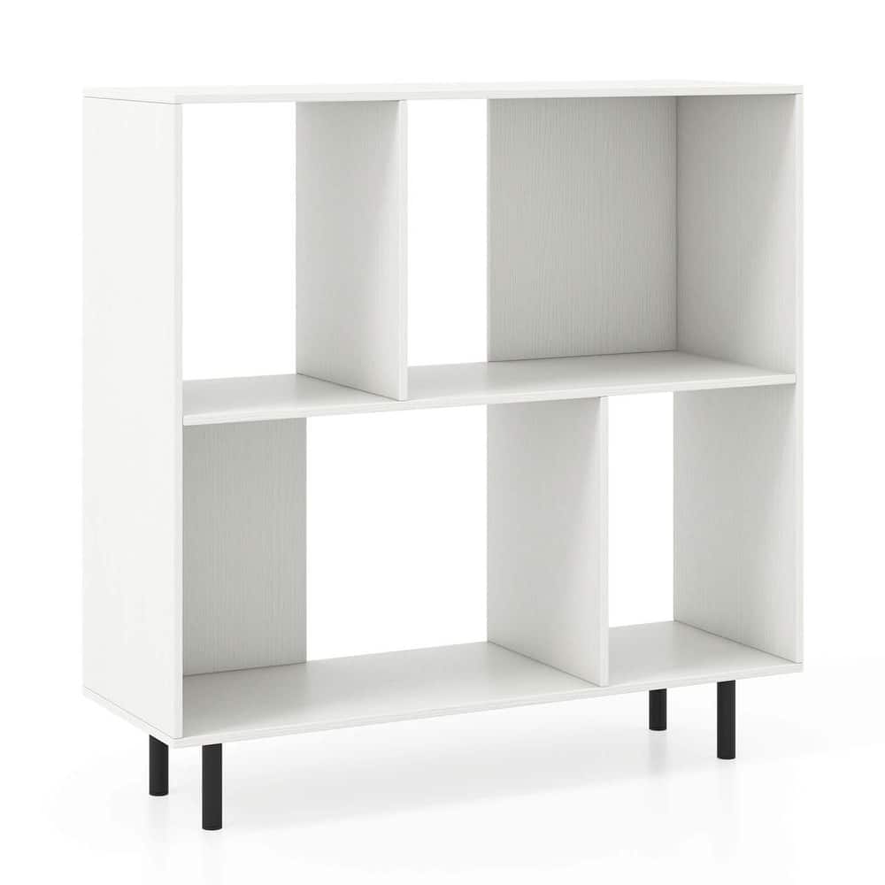 Costway Open Shelf Bookcase Mid Century Modern Cube Bookshelf with 4 - See Details