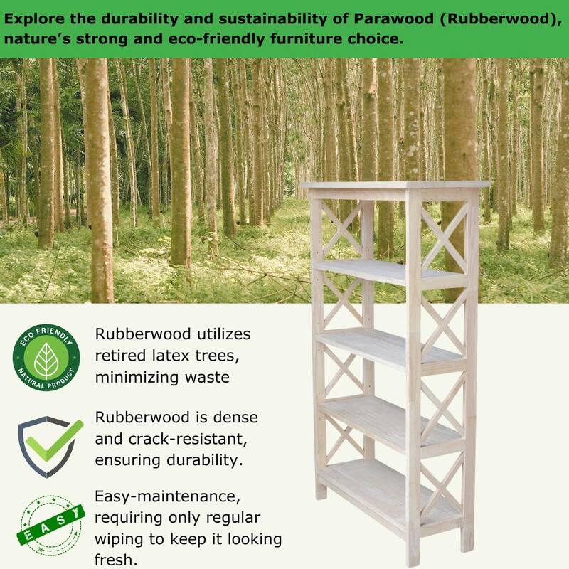 Unfinished Parawood X-sided Shelf Unit