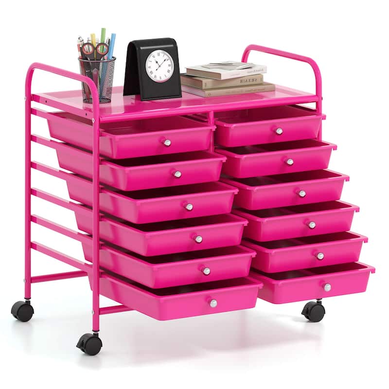Costway 12 Drawers Rolling Cart Storage Scrapbook Paper Studio - See Details