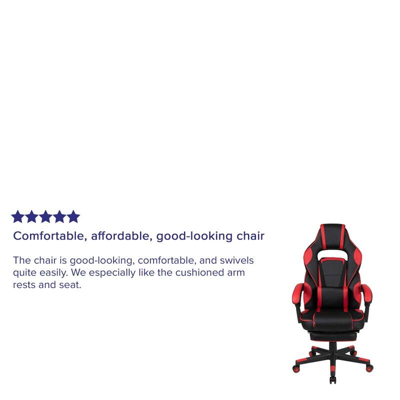 Ergonomic Gaming Chair -Recline Back/Arms, Footrest, Massaging Lumbar