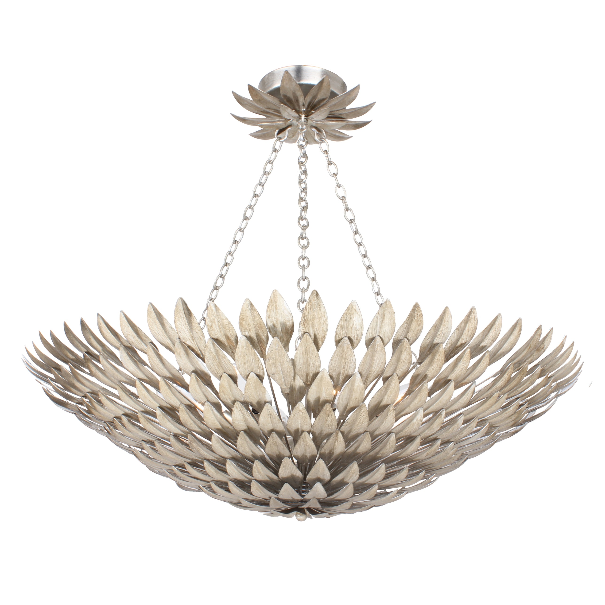 Broche 8 Light Antique Silver Ceiling Mount