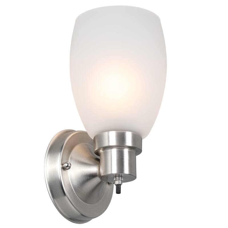 Lydia Satin Nickle Dimmable 1-Light Wall Sconce - Satin Nickel