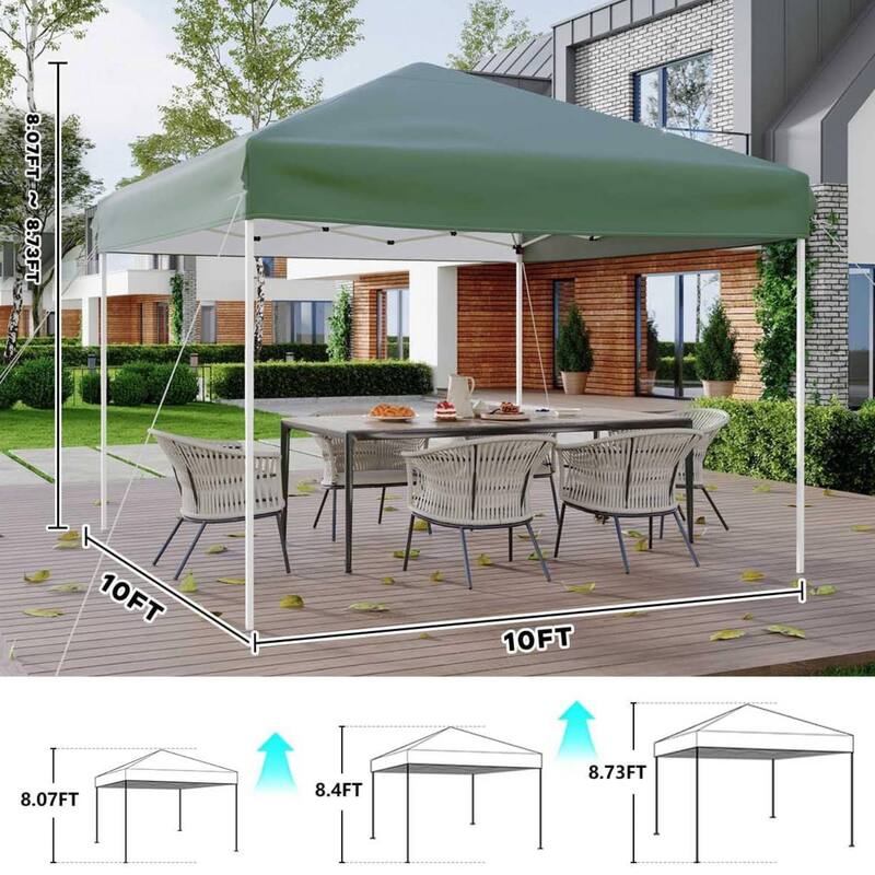 10x10 Pop Up Canopy Tent with 4 Sandbags & Carrying Bag for Camping, Parties