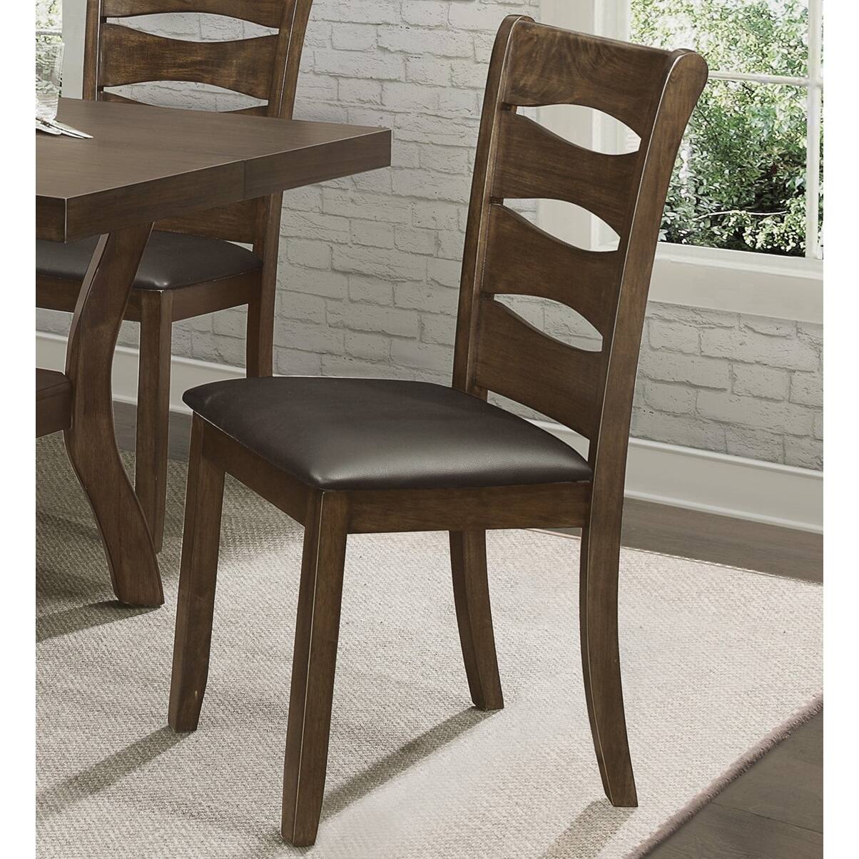 Faux Leather Armless Dining Chair High Back Side Chair (Set of 2) Bed
