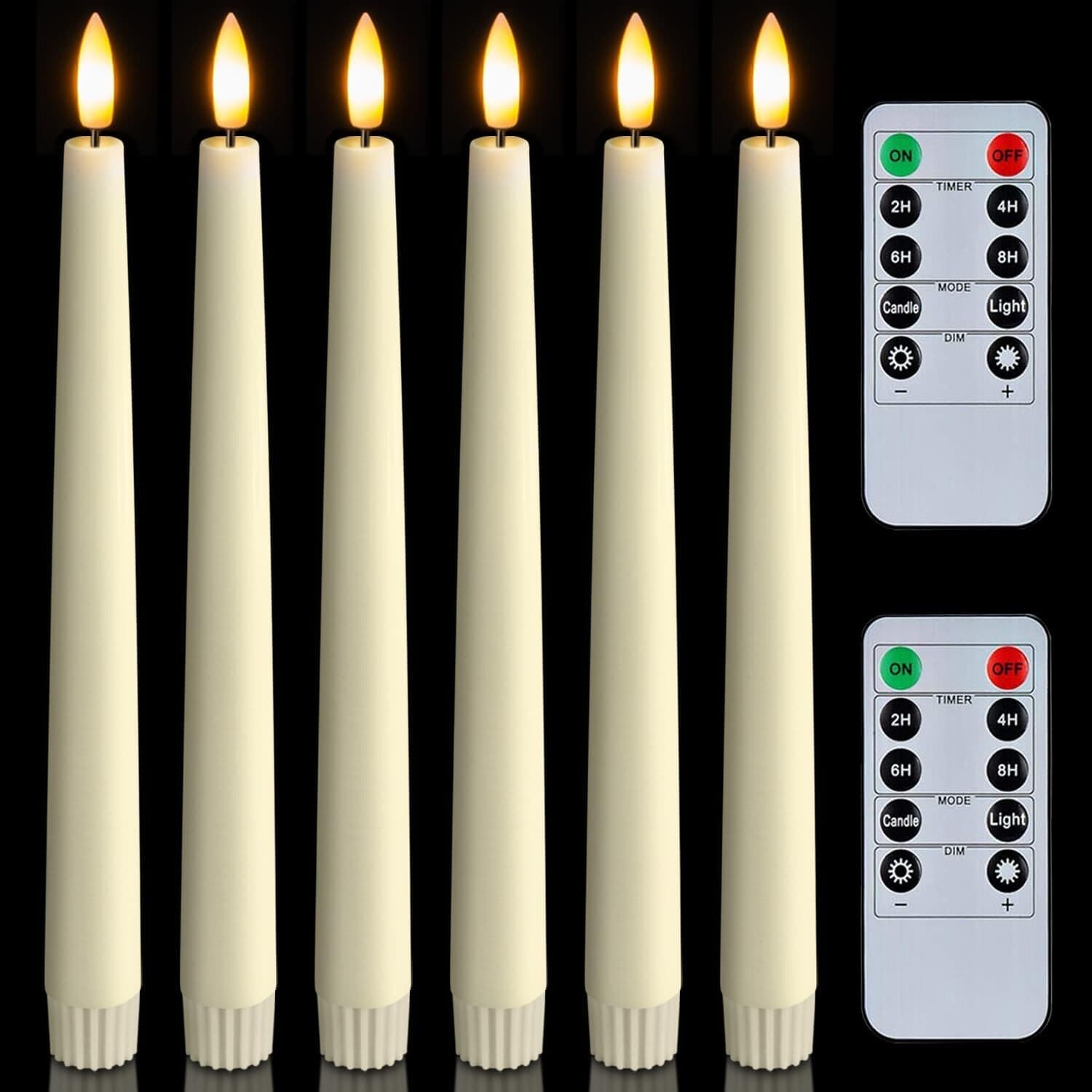 Led taper candles remote control hot sale