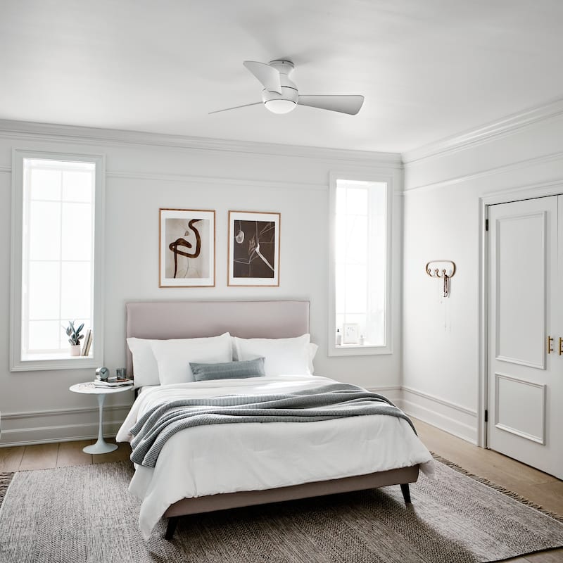 Kichler Lighting Sola Collection 44-inch Matte White LED Ceiling Fan