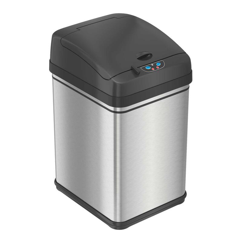 iTouchless 8 Gal Stainless Steel Sensor Kitchen Trash Can Pet Lock - Silver