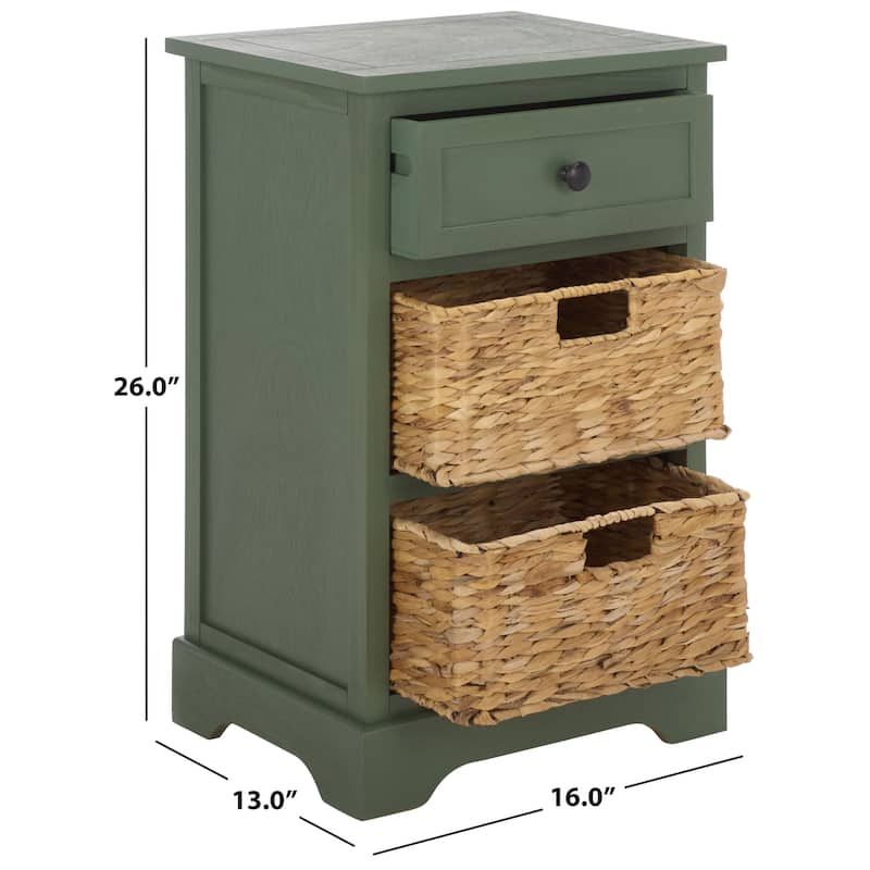 SAFAVIEH Alverta Red Storage Side Table - 15.9" x 13" x 27.6" - 16"W x 13"D x 26"H