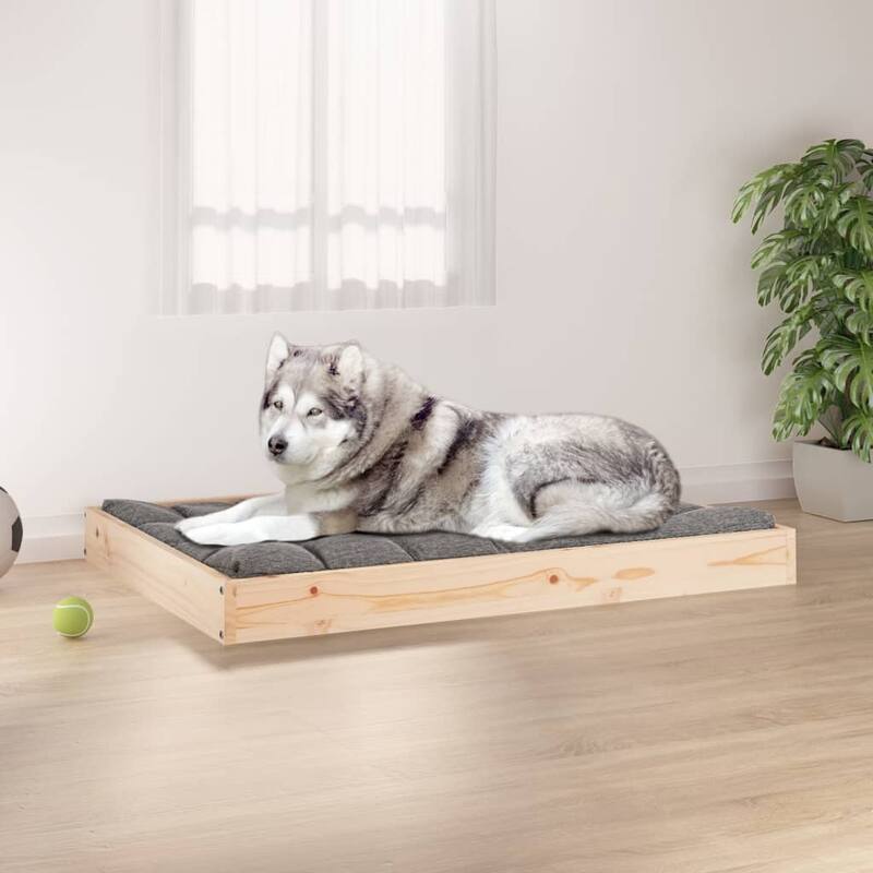 vidaXL Dog Bed 40"x29.1"x3.5" Solid Wood Pine - 40" x 29.1" x 3.5" - Brown