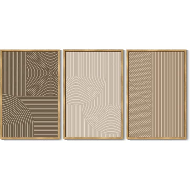 Wall Art Modern Boho Neutral Line Wall Decor Geometric Artwork