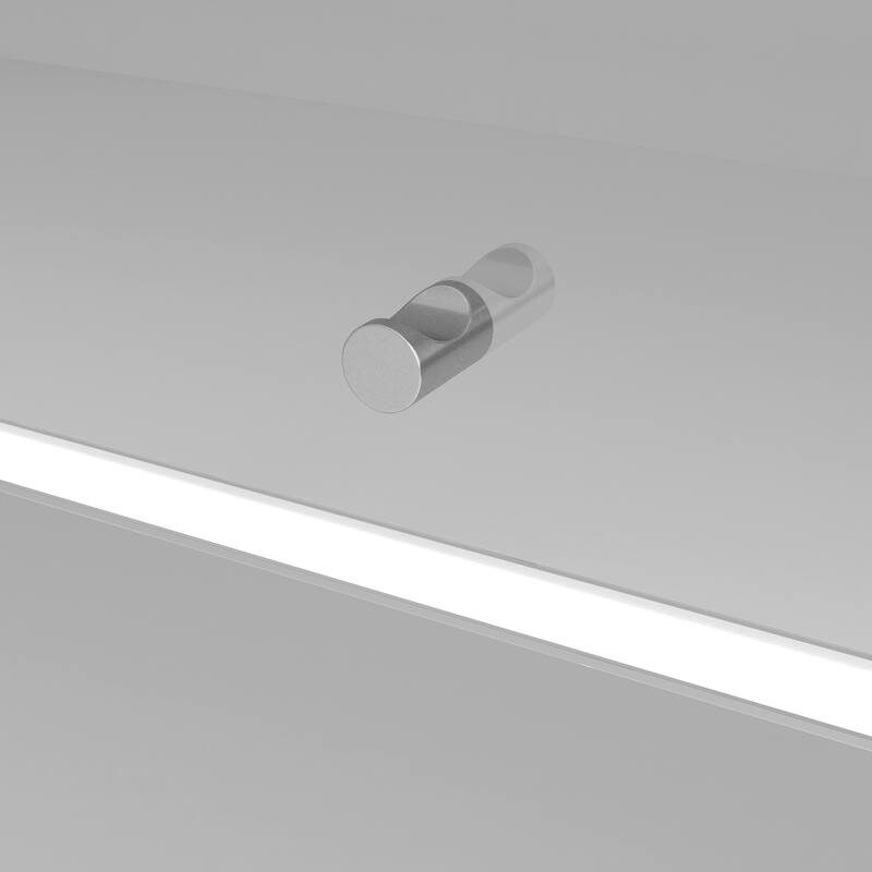 Roomfitters Shoe Storage Cabinet, Modern Glass Door Shoe Box with RGB Light Display for Entryway or Closet