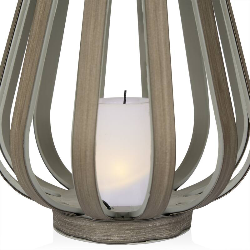 Solar Grey Decorative Plastic Lantern with Warm White LED