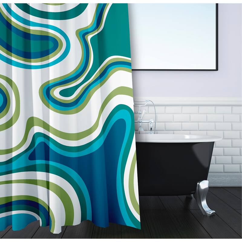 Agate Geometric Print Shower Curtain