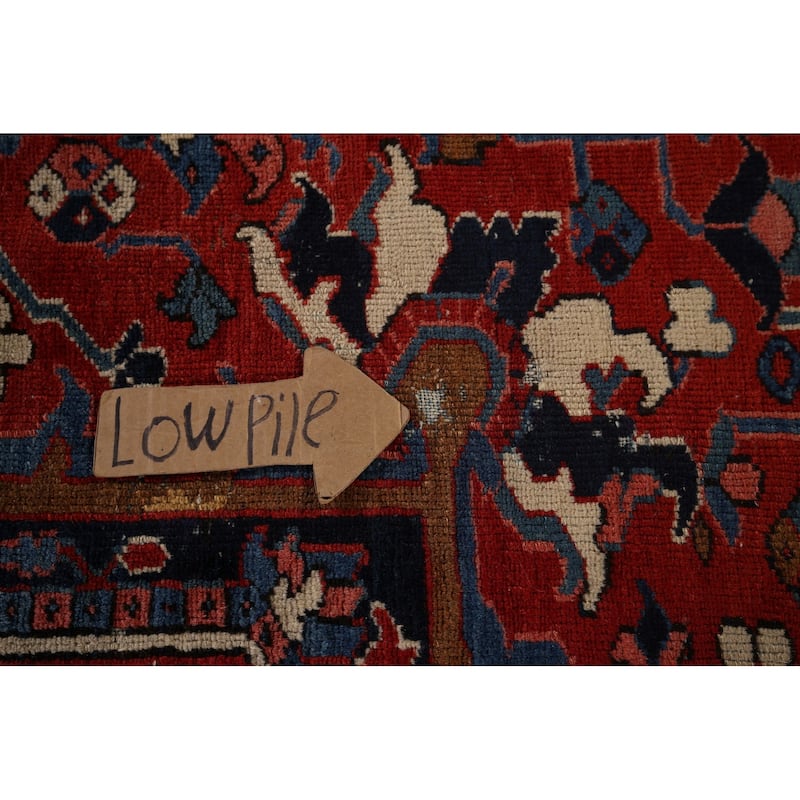 Vegetable Dye Heriz Serapi Persian Large Antique Wool Carpet - 11'1"x 19'5"