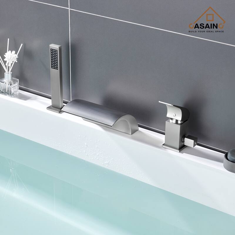 Single-Handle Tub-Mount Roman Tub Faucet with Hand Shower