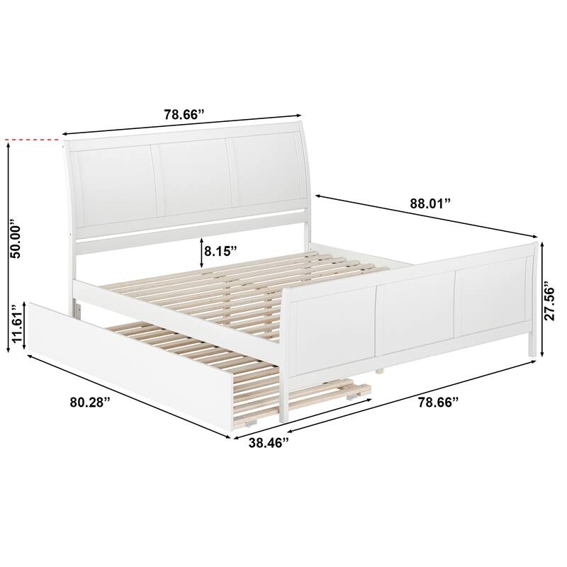 Portland Solid Wood Platform Bed with Matching Footboard and Trundle
