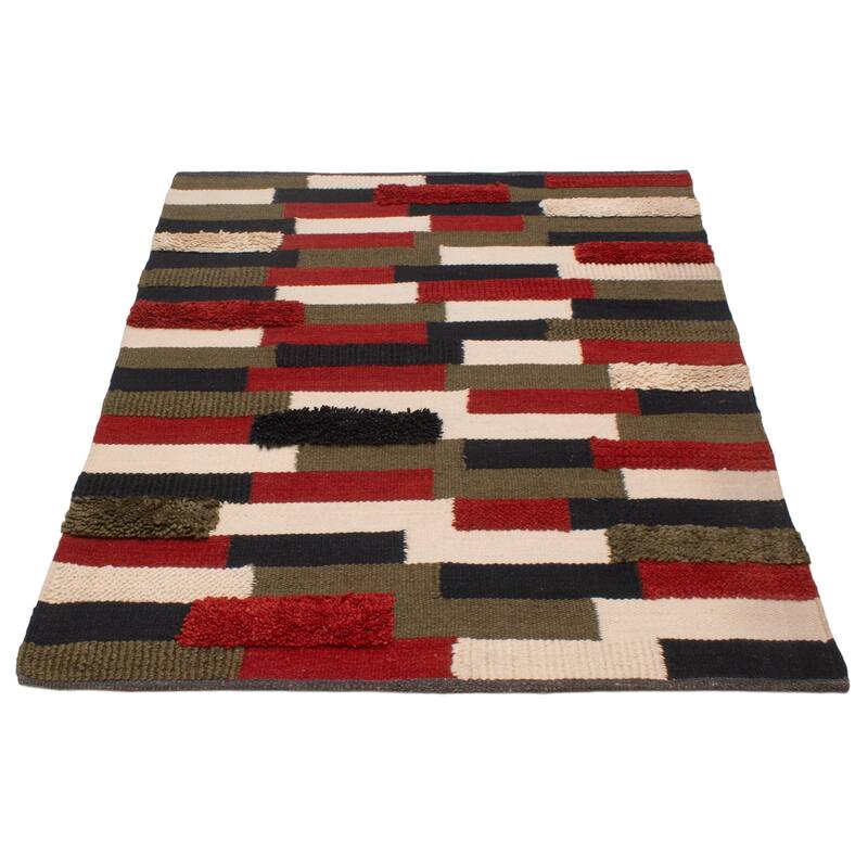 ECARPETGALLERY Braid weave Sienna Red Wool Rug - 5'10 x 7'8