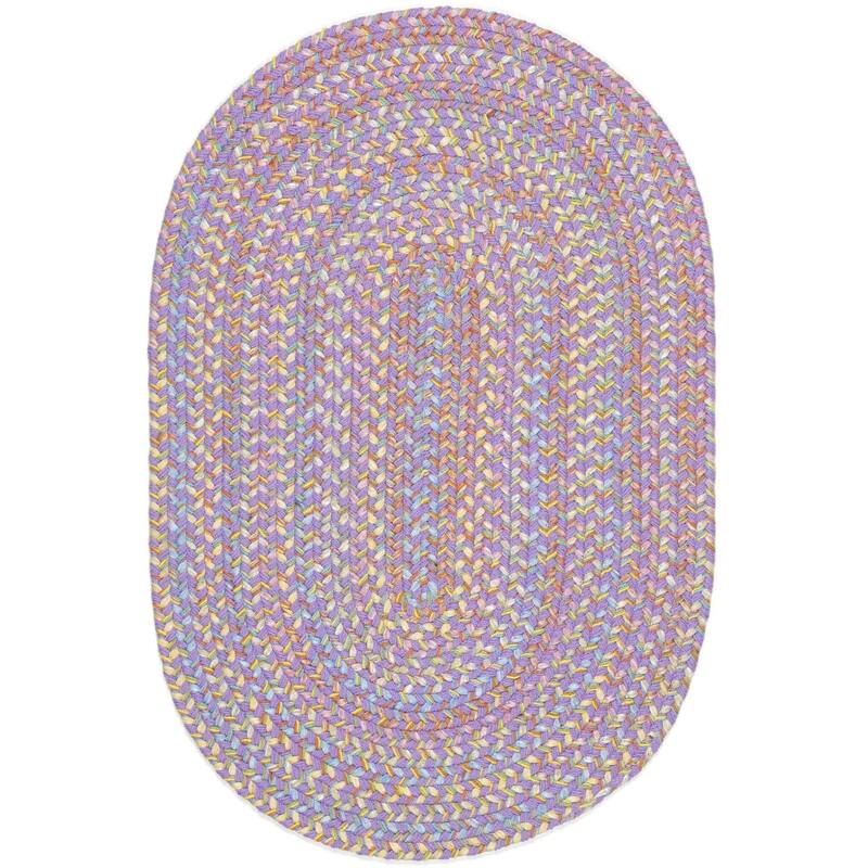 Rhody Rug Playful Indoor/Outdoor Braided Area Rug - 5' x 8' Oval - Violet