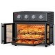 preview thumbnail 1 of 8, PlumChef 26QT Large capacity French Double-Door Air Fryer Convection Toaster Oven, 1700W, 7 Preset Menus, 7-in-1 Multi-Function Black