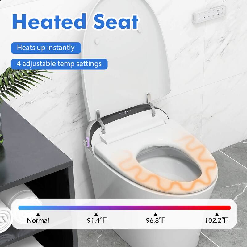 Costway Smart Toilet with LED Display Adjustable Heated Seat Dryer - See Details