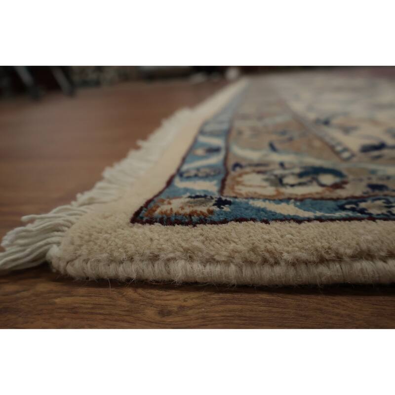 Hand Knotted Oriental 100% Wool Carpet Traditional Floral Red Nain Area Rug - 19' 0'' X 12' 10''