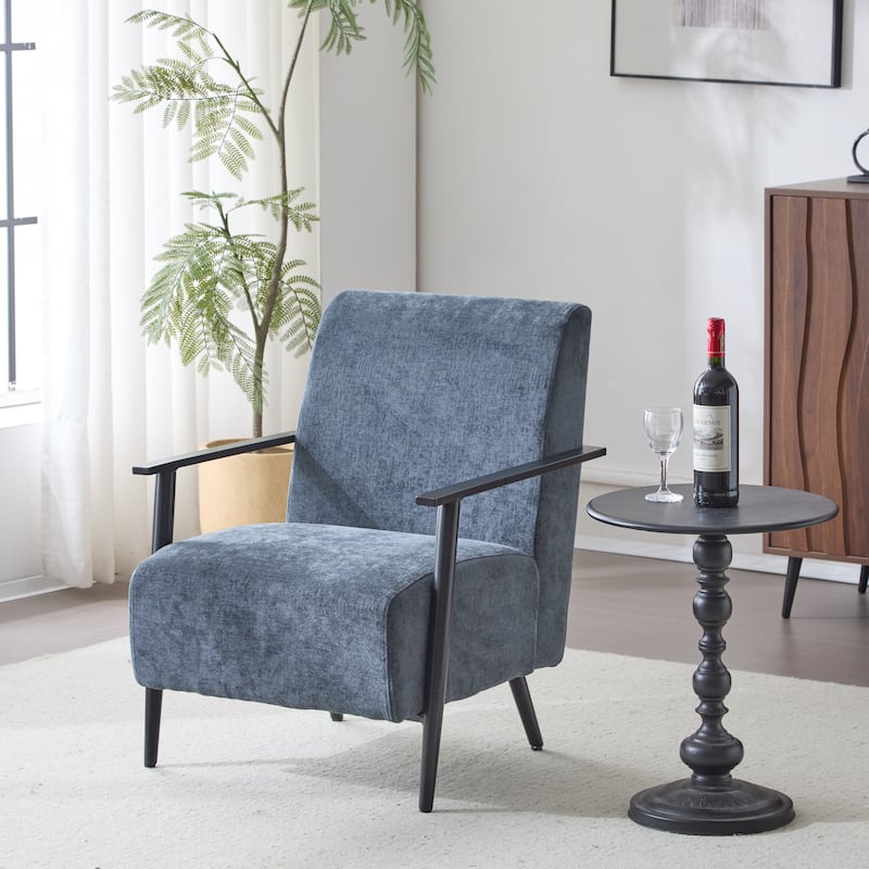 Christopher Knight Home -Allen Modern Lounge Chair with Polyester Upholstery and Sturdy Metal Frame - 1-Piece - Dark Gray