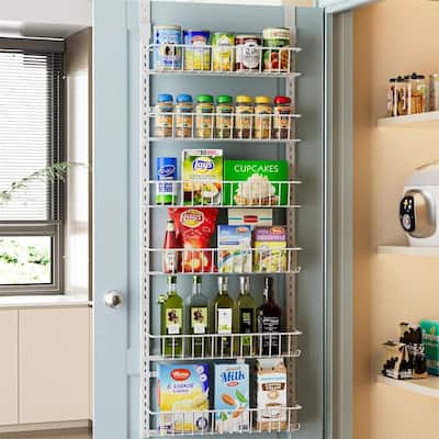 Adjustable Metal Over the Door Pantry Organizer Rack 6Tier - 5.82"D x 16.9"W x 4.72"H