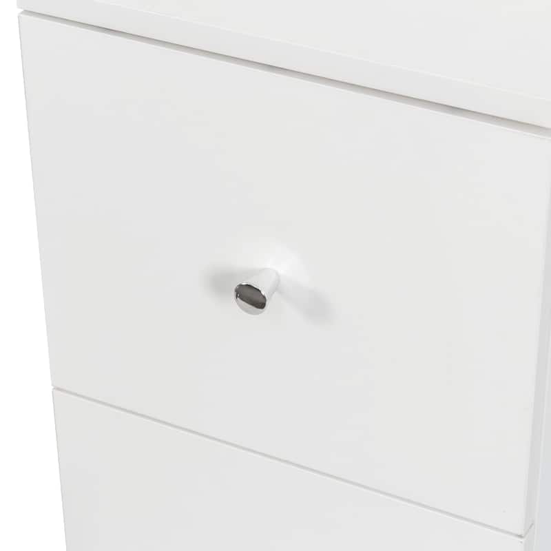 70.87 inch H Display Storage Cabinet 4 Tier Shelf 3 Side Drawers Modern Wooden Tall Bookshelf Living Room